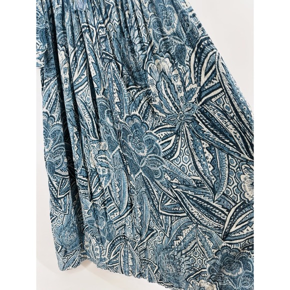 Go Softly Patio Dress Women Blue Tassle Flutter Sleeve Sz L Mumuu Q1015 - Picture 11 of 12